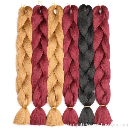 Sharopul wholesales synthetic crochet hair single colors Jumbo braiding hair in hair extension